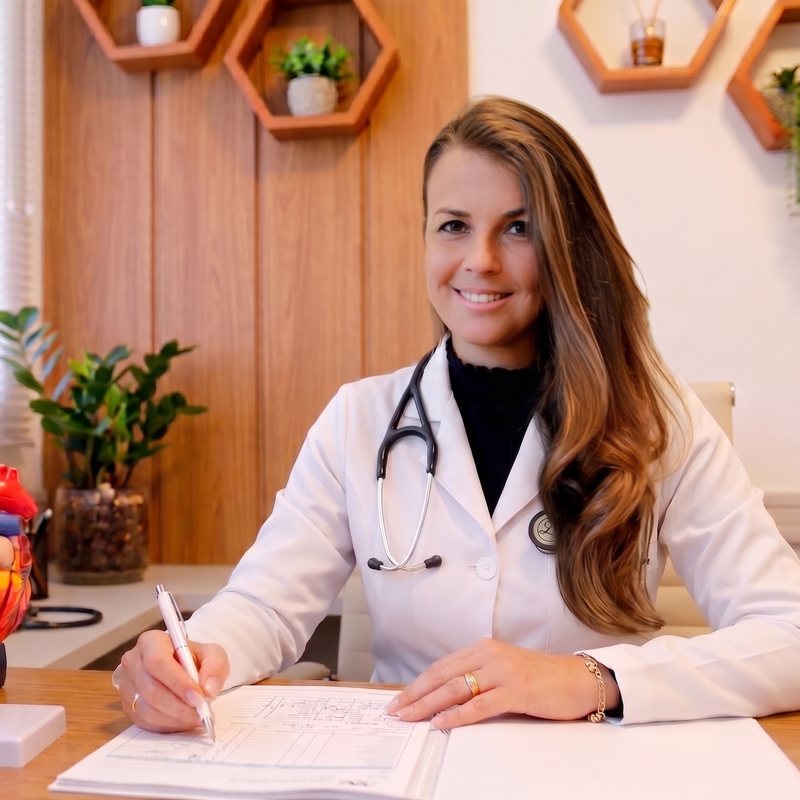 Dra. Christina Albuquerque em atendimento no consultório